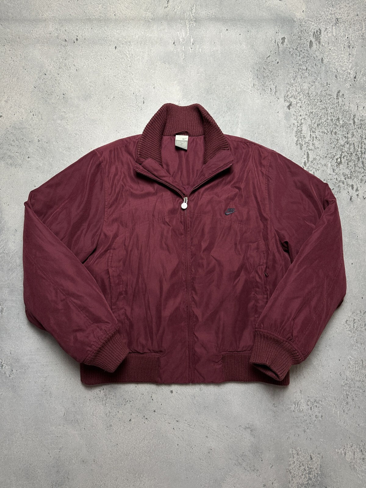 Nike Vintage Bomber Track Jacket Swoosh Zip-Up y2k 90s USA