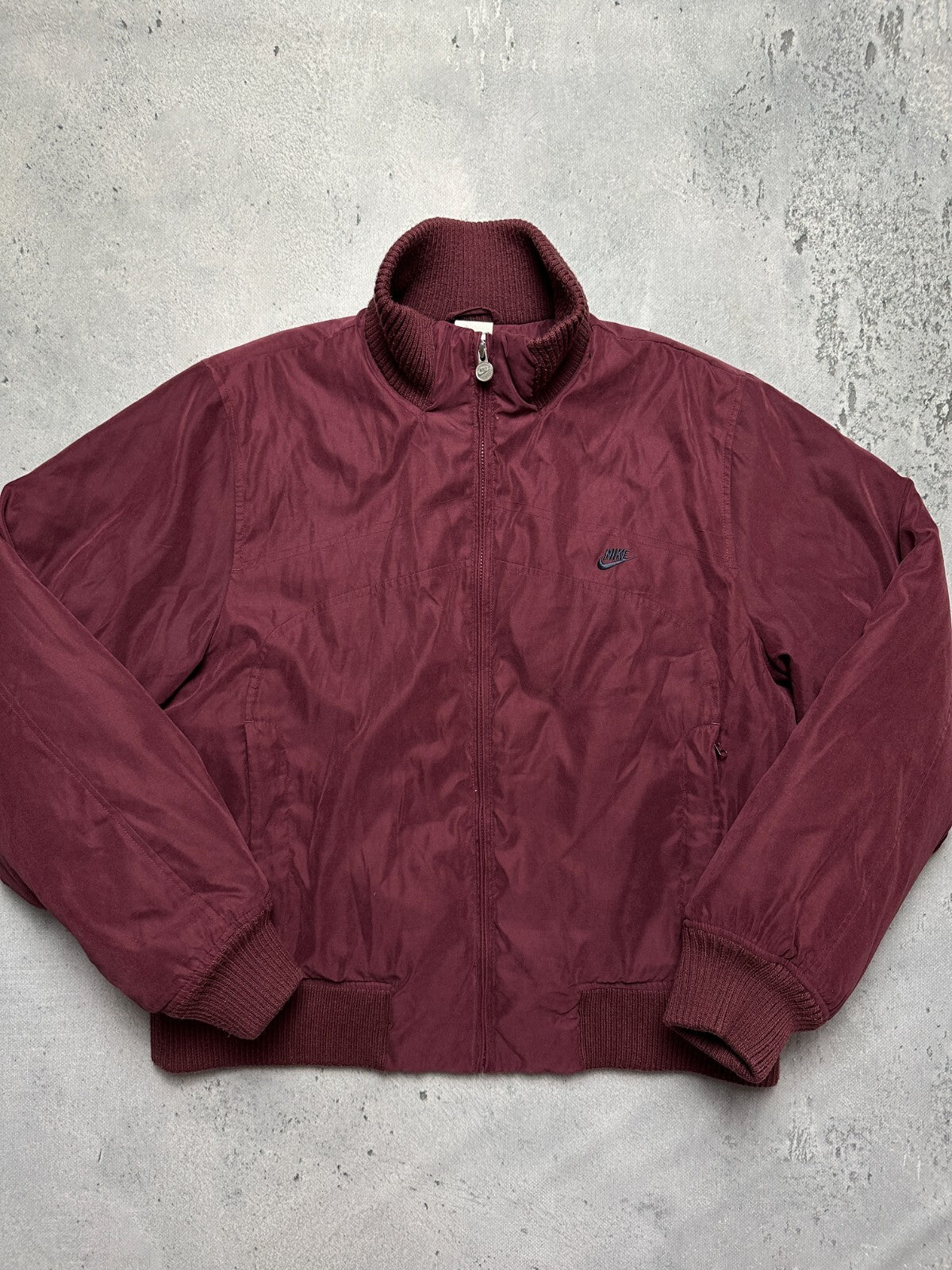 Nike Vintage Bomber Track Jacket Swoosh Zip-Up y2k 90s USA