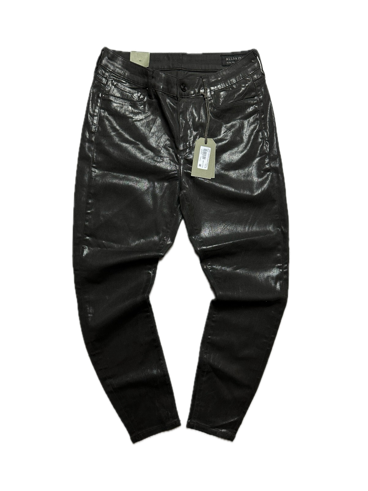 Allsaints Women’s Alex Coated Jeans Luxury High Rise Skinny