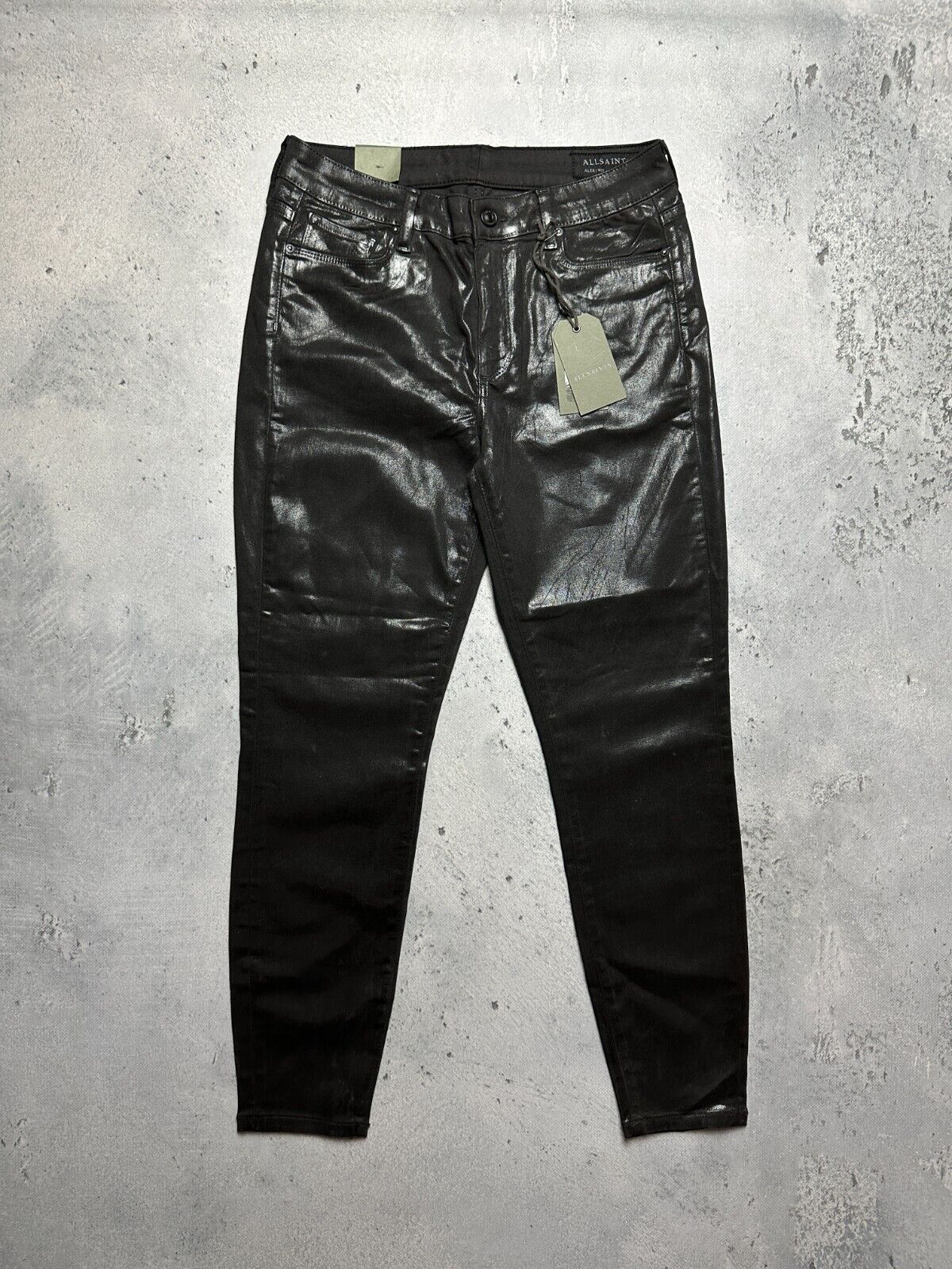 Allsaints Women’s Alex Coated Jeans Luxury High Rise Skinny