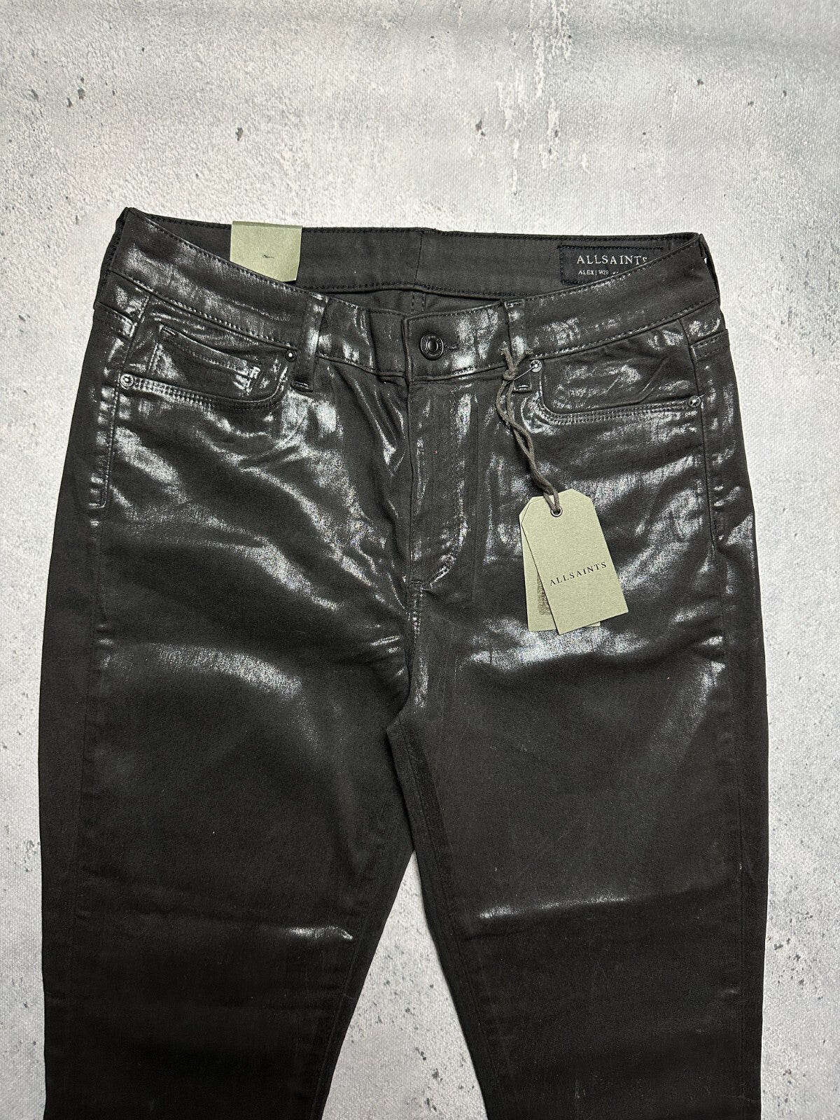 Allsaints Women’s Alex Coated Jeans Luxury High Rise Skinny