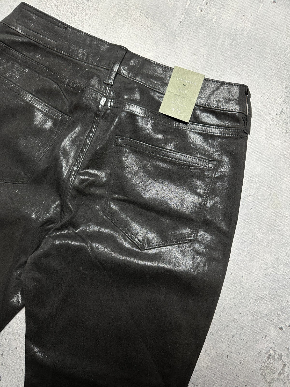 Allsaints Women’s Alex Coated Jeans Luxury High Rise Skinny