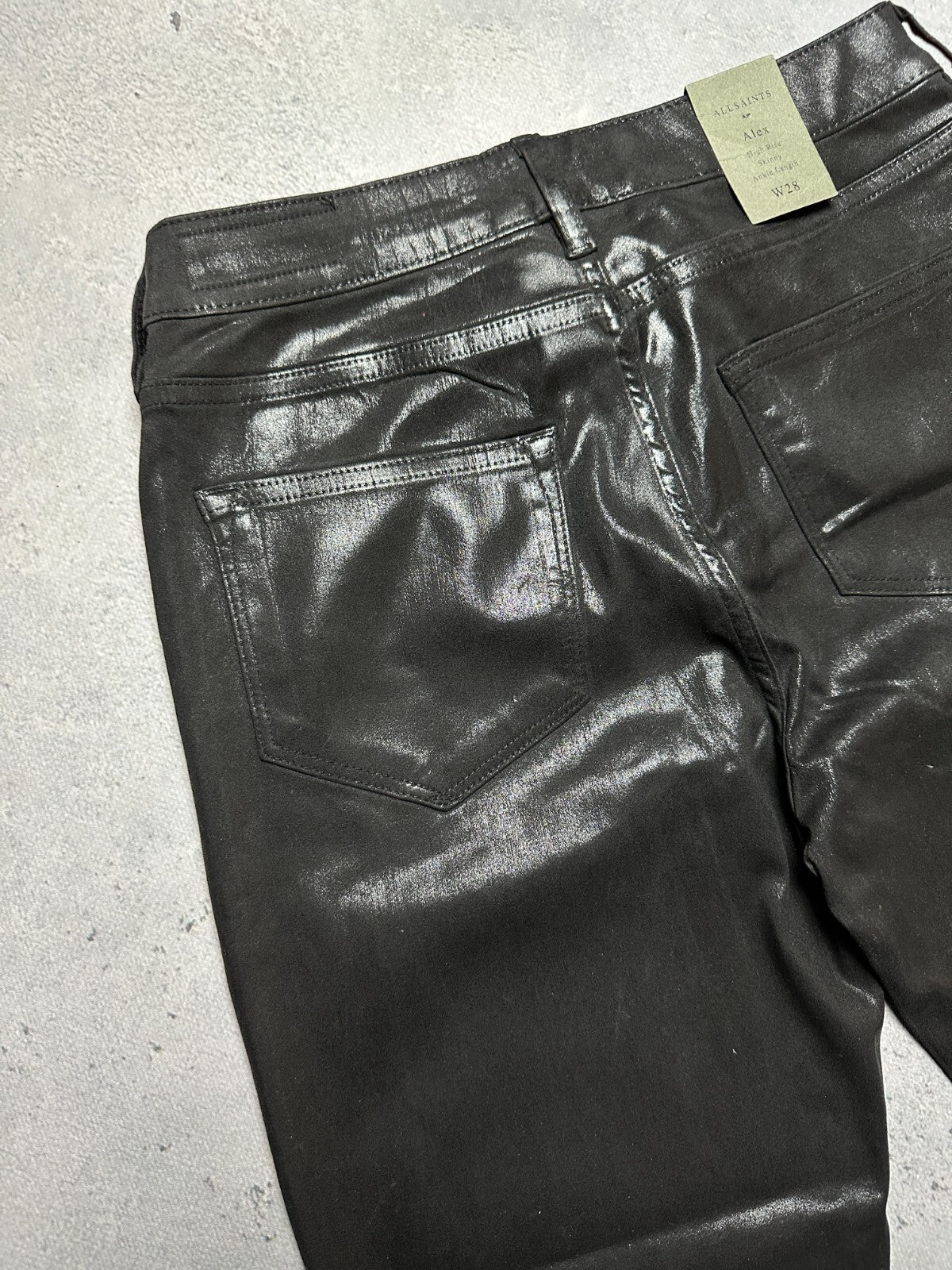Allsaints Women’s Alex Coated Jeans Luxury High Rise Skinny