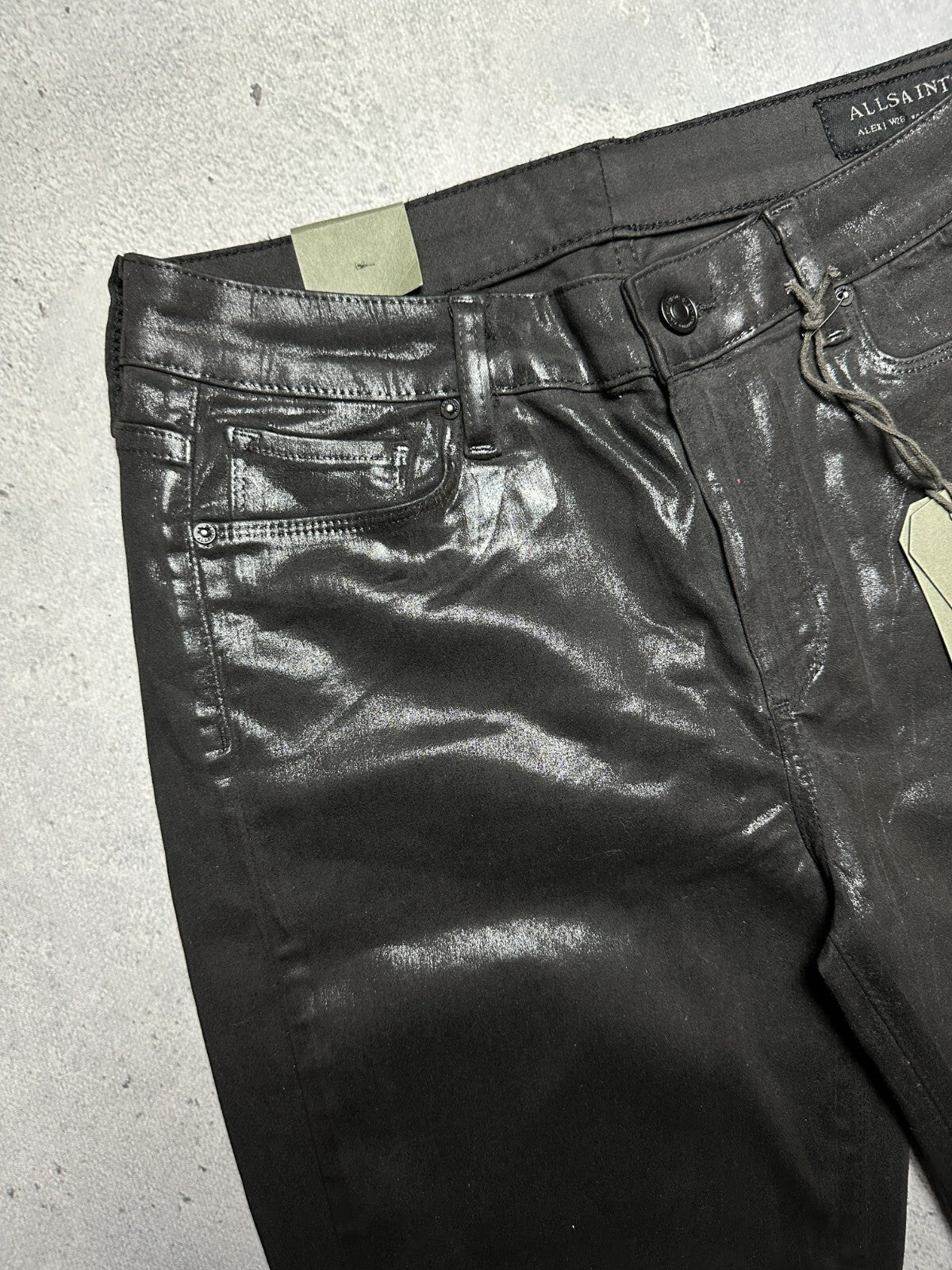 Allsaints Women’s Alex Coated Jeans Luxury High Rise Skinny