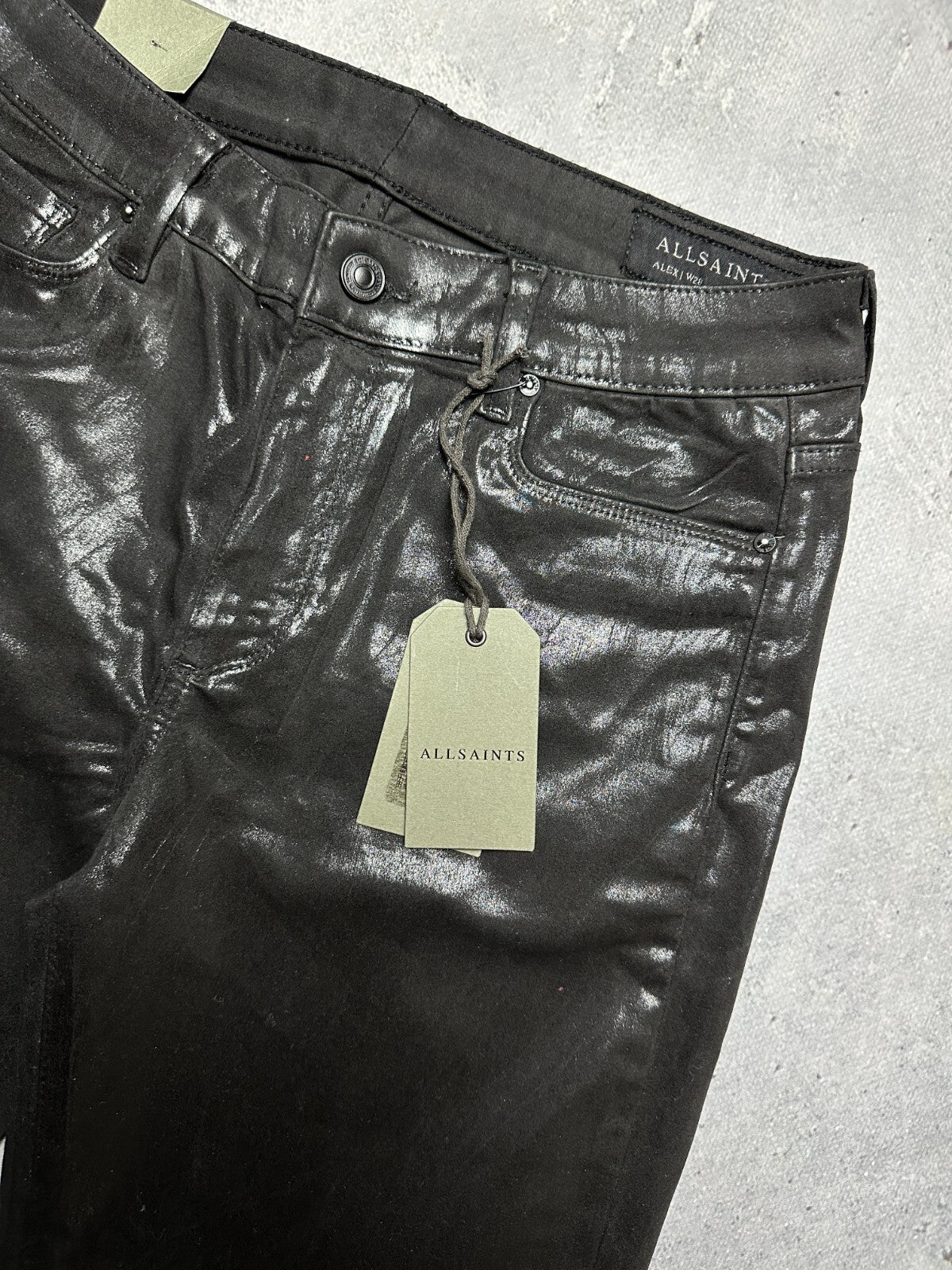 Allsaints Women’s Alex Coated Jeans Luxury High Rise Skinny