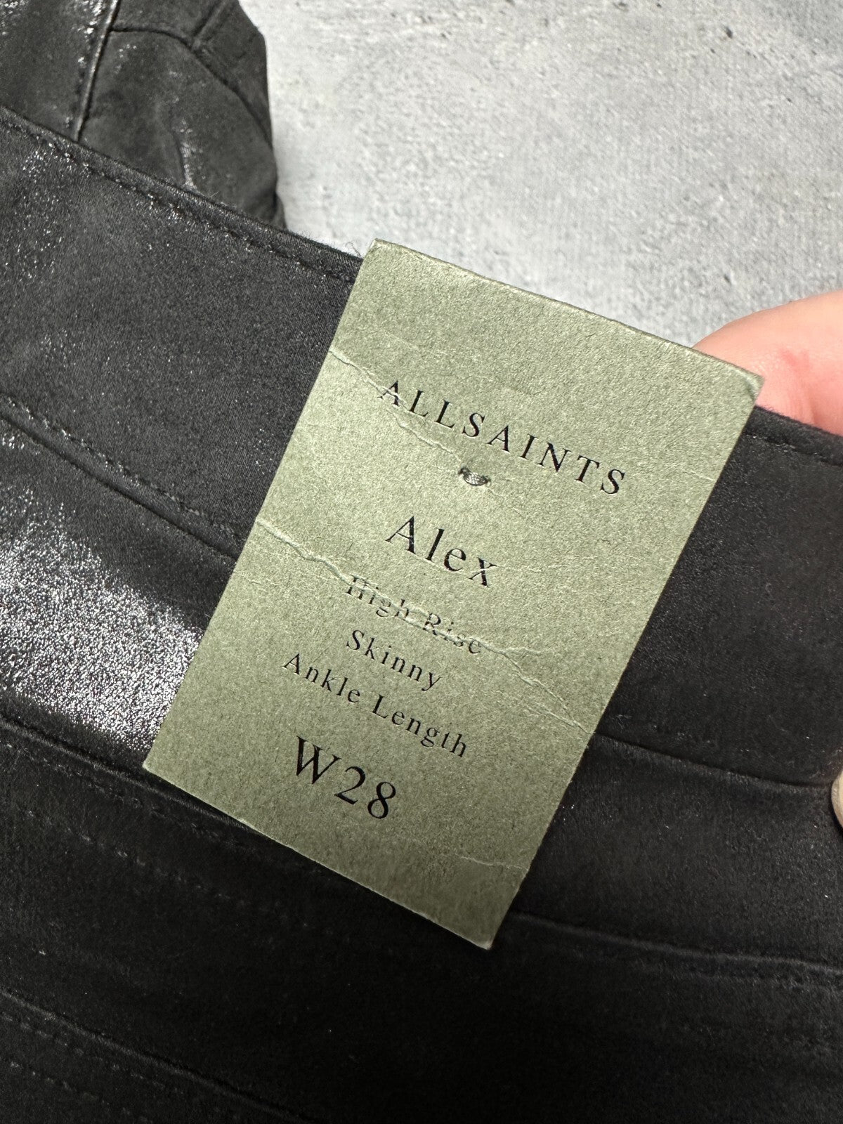 Allsaints Women’s Alex Coated Jeans Luxury High Rise Skinny