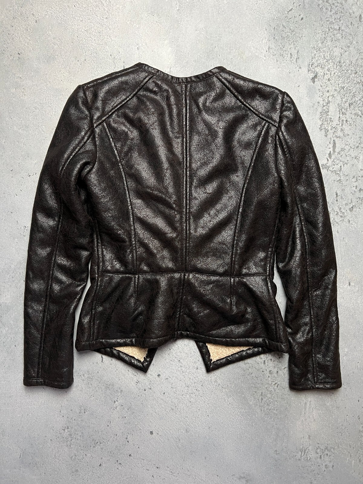 Elisabetta Franchi Fur Zip-Up Jacket Moto Biker Style Zipper