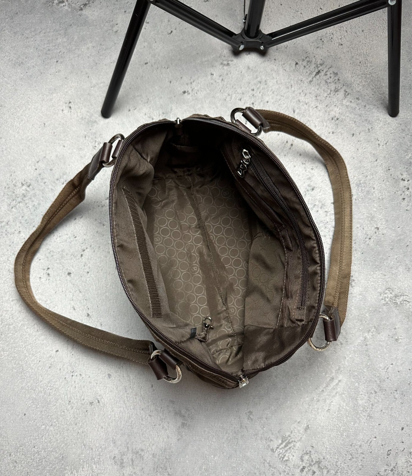 Vintage Brown Chocolate Nylon/Leather Tote Handbag Bogner