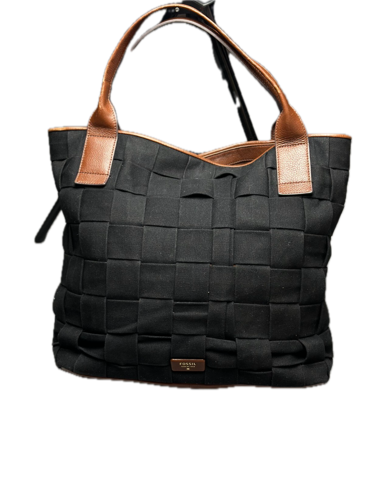 Fossil Emerson Woven Tote Canvas Shoulder Bag Lux Avantgarde