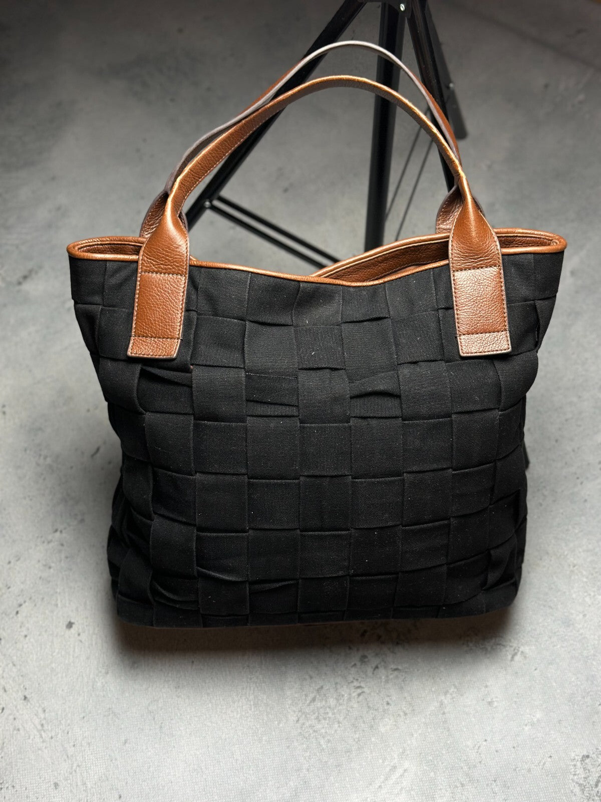 Fossil Emerson Woven Tote Canvas Shoulder Bag Lux Avantgarde