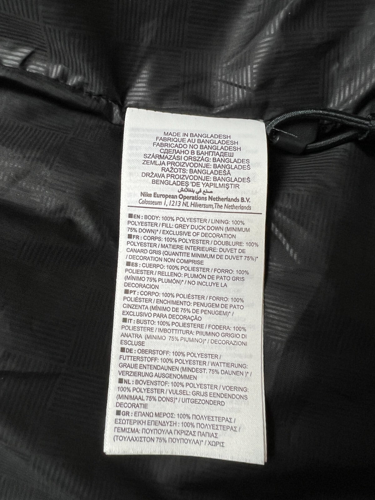 Nike Vintage 550 Duck Down Puffer Vest Y2K Drill Black Zip