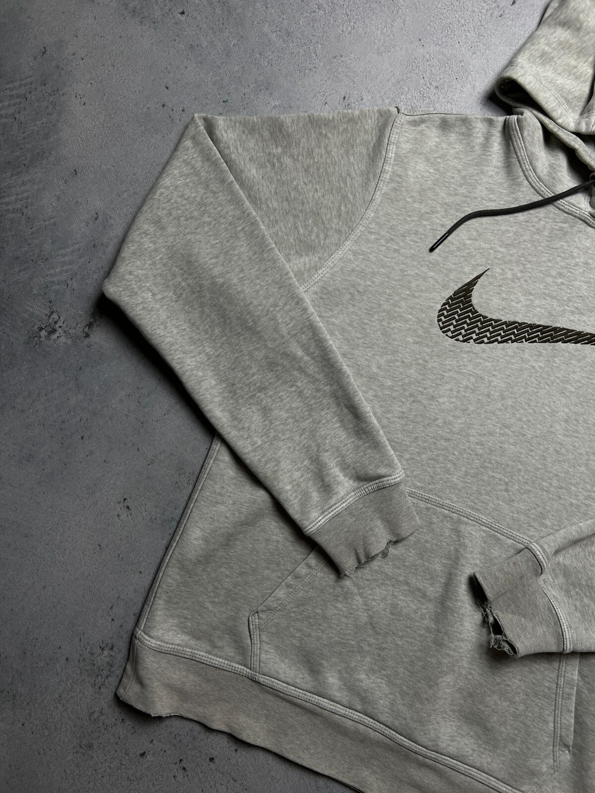 Nike boxy fit vintage hoodie center swoosh logo spellout y2k
