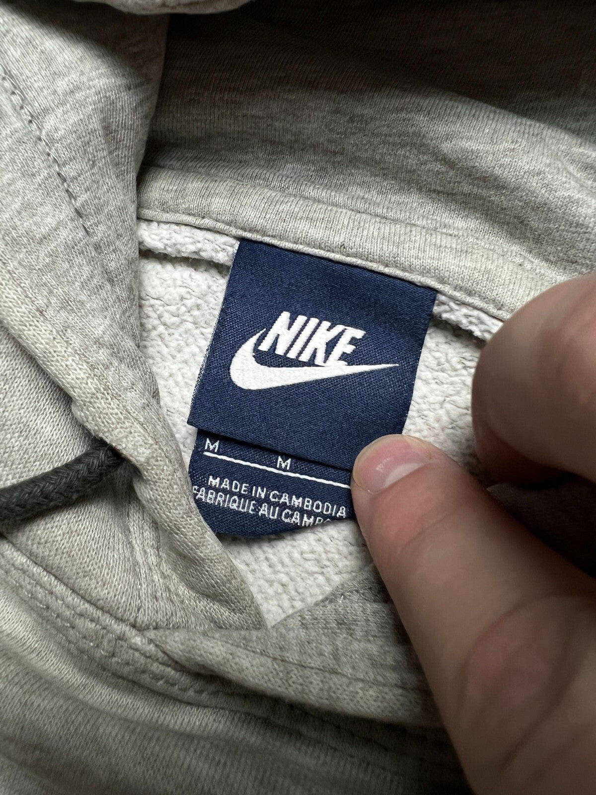 Nike boxy fit vintage hoodie center swoosh logo spellout y2k