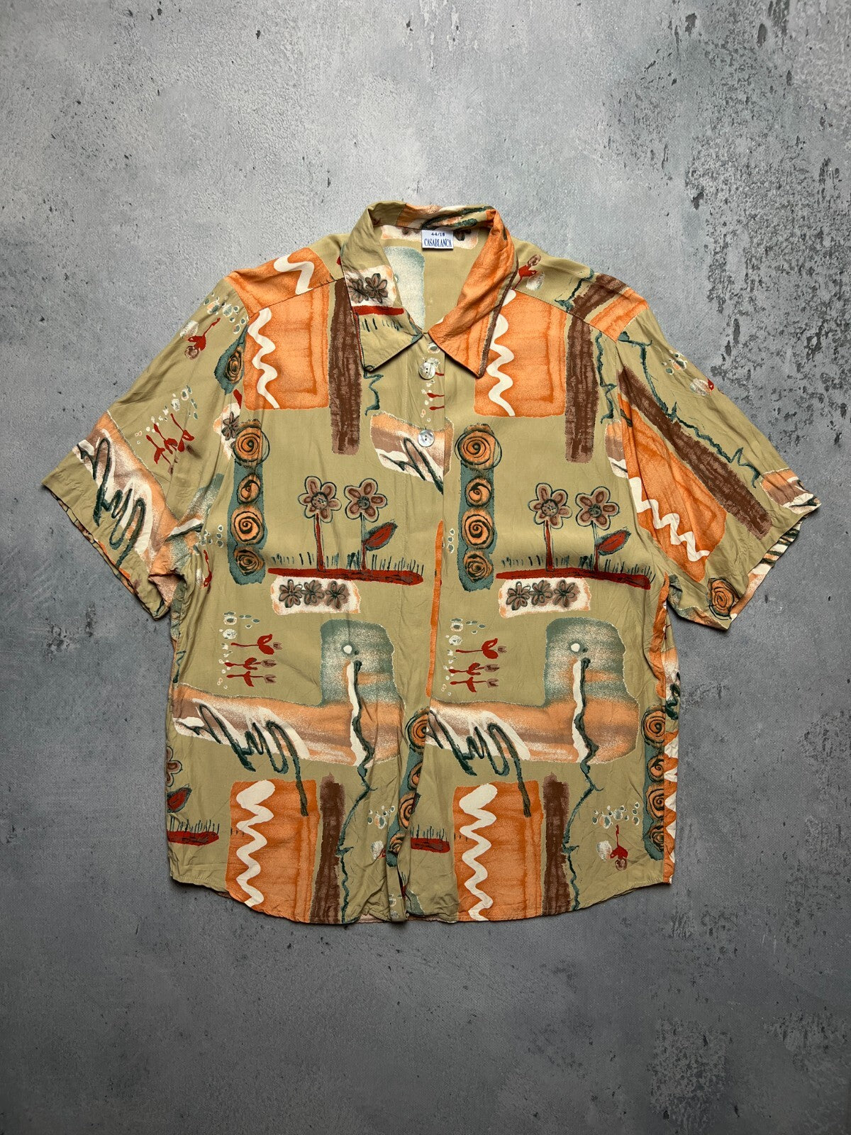 Casablanca Vintage Hawaiian Abstract Viscose Shirt 90s rare