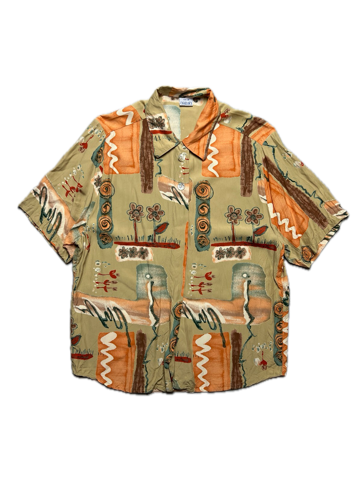 Casablanca Vintage Hawaiian Abstract Viscose Shirt 90s rare