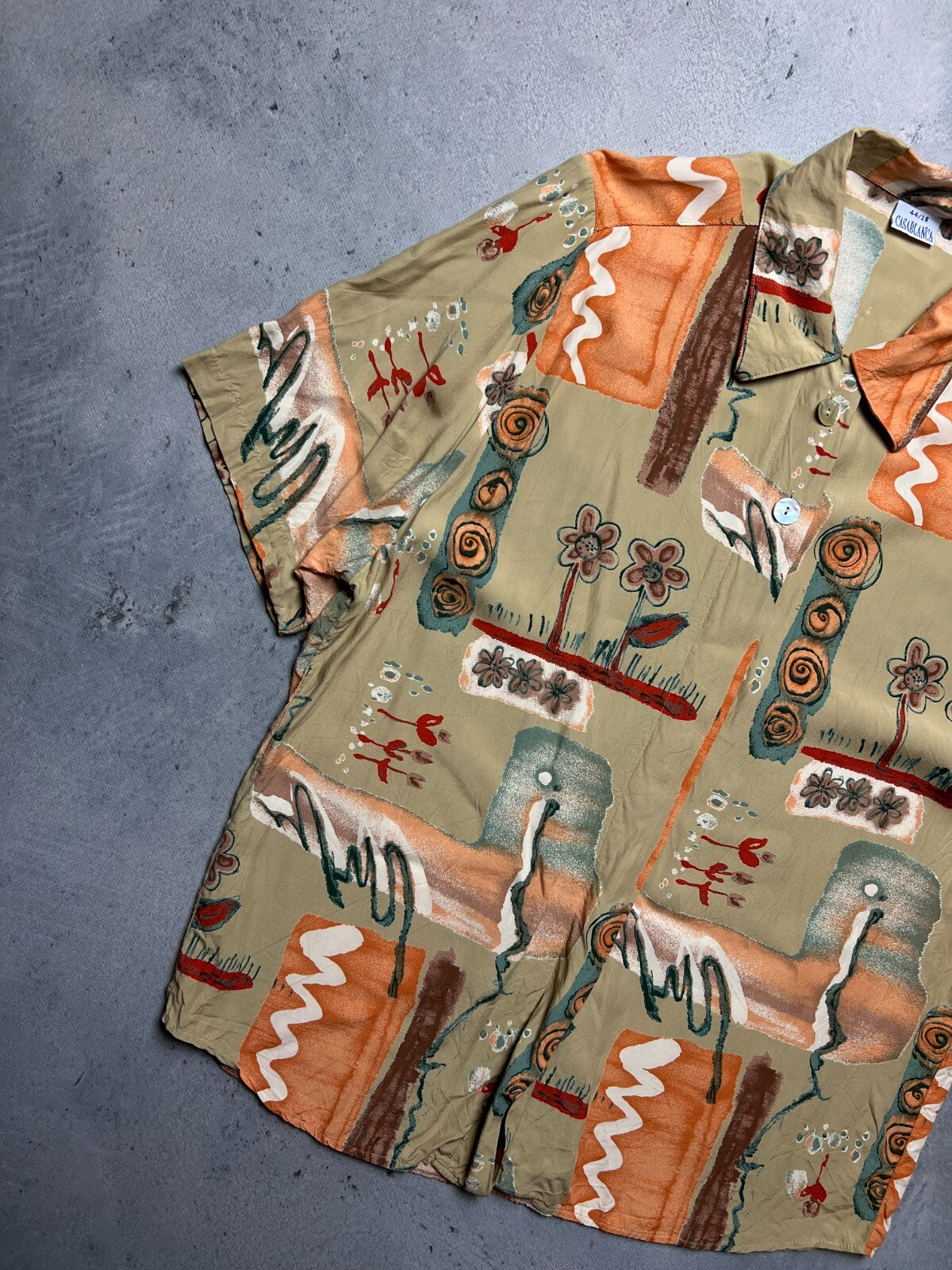 Casablanca Vintage Hawaiian Abstract Viscose Shirt 90s rare