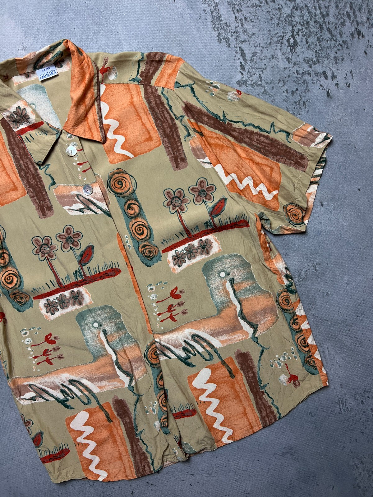 Casablanca Vintage Hawaiian Abstract Viscose Shirt 90s rare