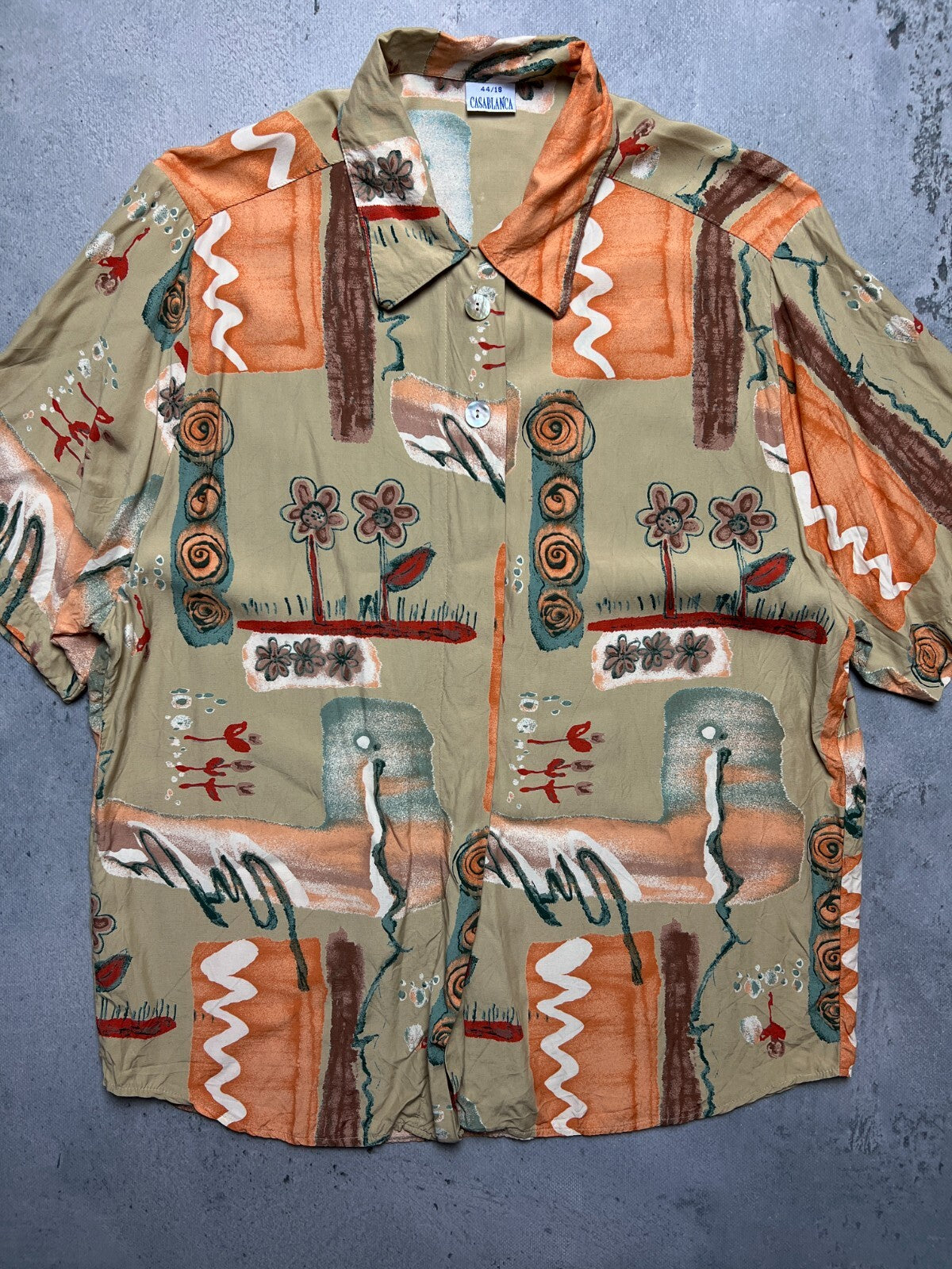 Casablanca Vintage Hawaiian Abstract Viscose Shirt 90s rare