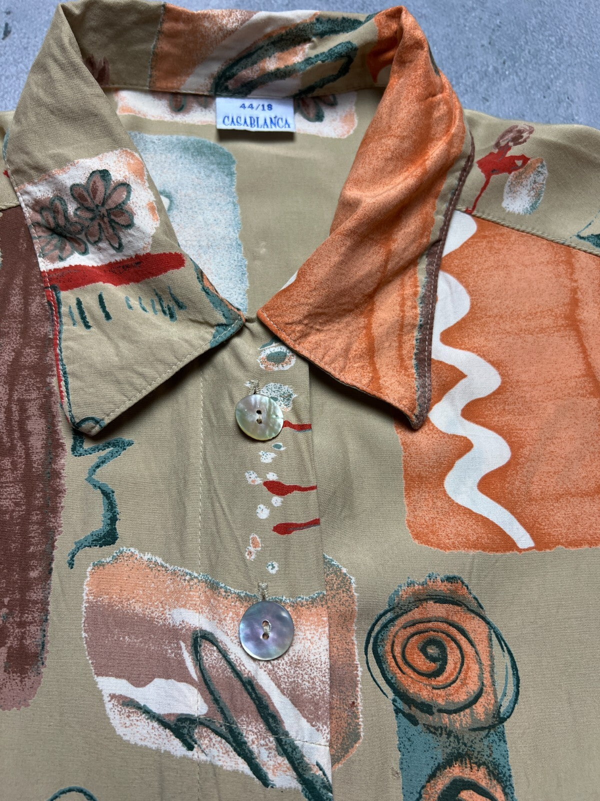 Casablanca Vintage Hawaiian Abstract Viscose Shirt 90s rare