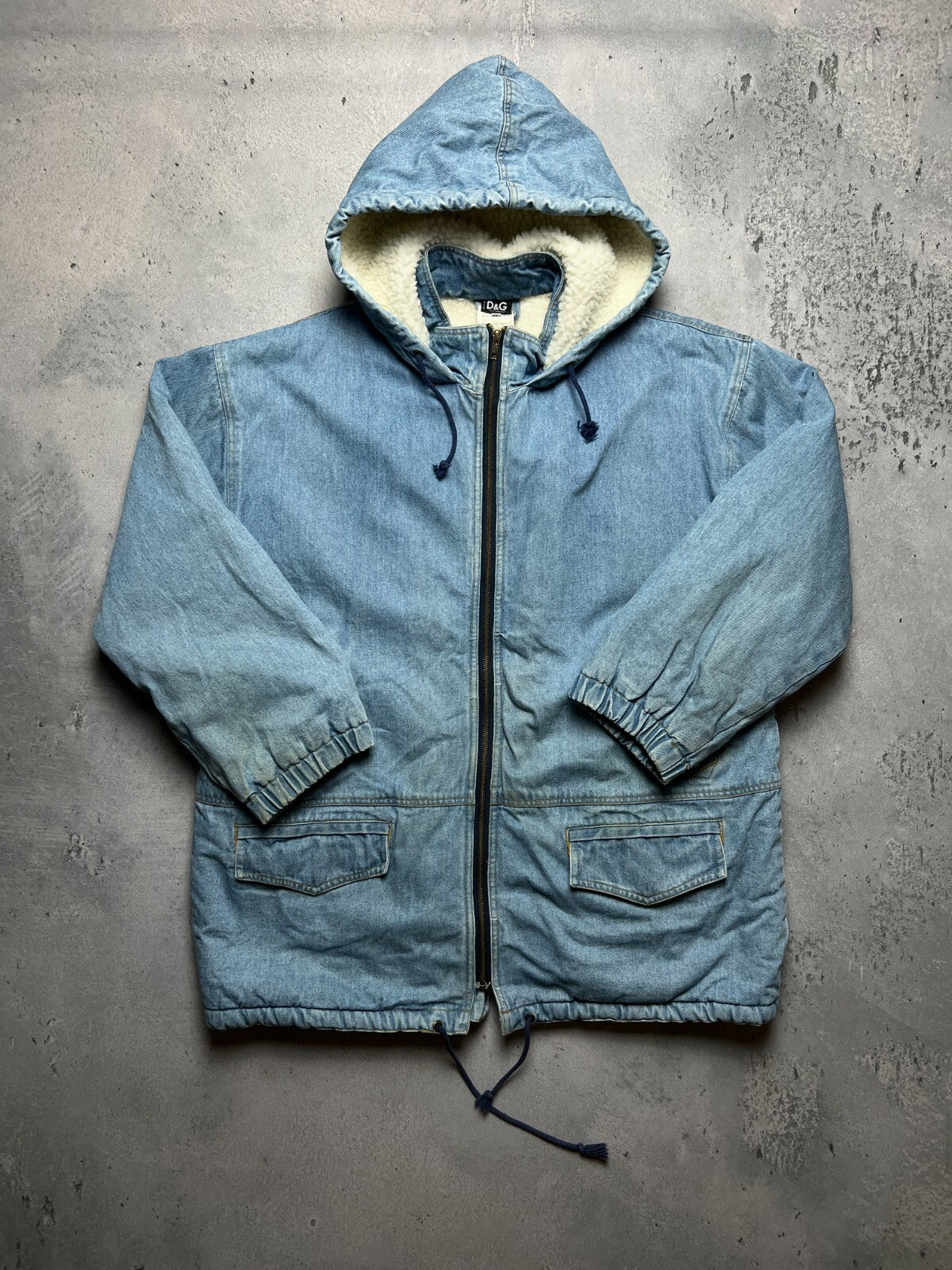 Vintage Dolce & Gabbana Zip-Up Sherpa Archive Denim Jacket