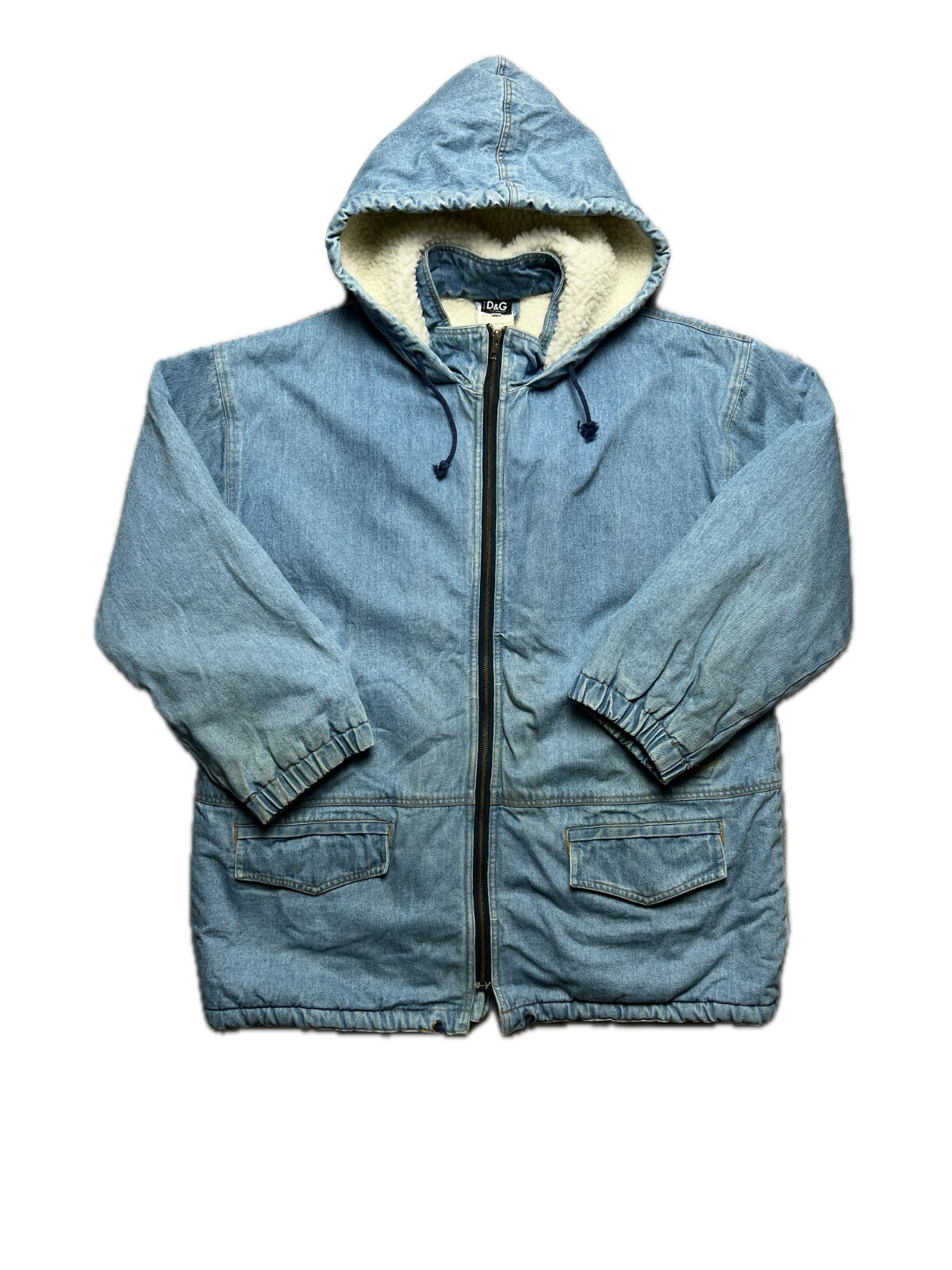 Vintage Dolce & Gabbana Zip-Up Sherpa Archive Denim Jacket