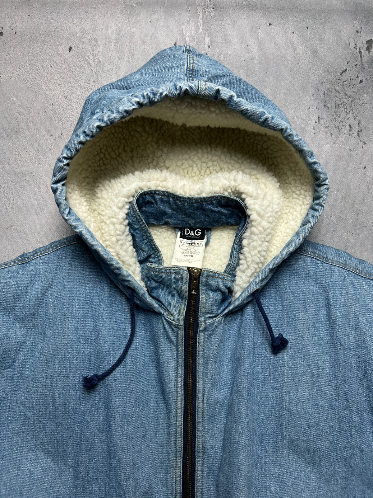 Vintage Dolce & Gabbana Zip-Up Sherpa Archive Denim Jacket