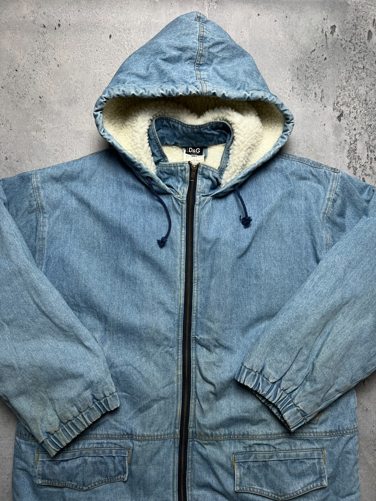 Vintage Dolce & Gabbana Zip-Up Sherpa Archive Denim Jacket