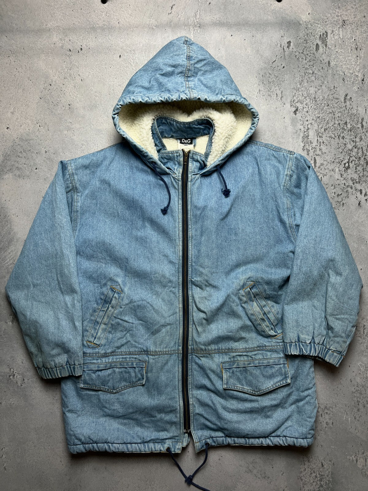 Vintage Dolce & Gabbana Zip-Up Sherpa Archive Denim Jacket