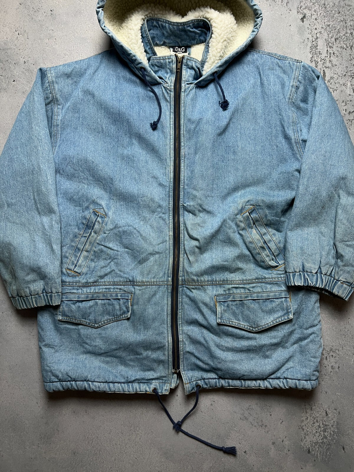 Vintage Dolce & Gabbana Zip-Up Sherpa Archive Denim Jacket