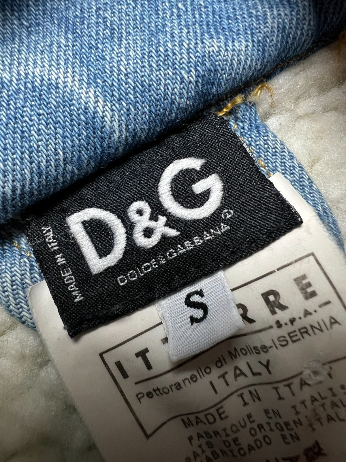 Vintage Dolce & Gabbana Zip-Up Sherpa Archive Denim Jacket