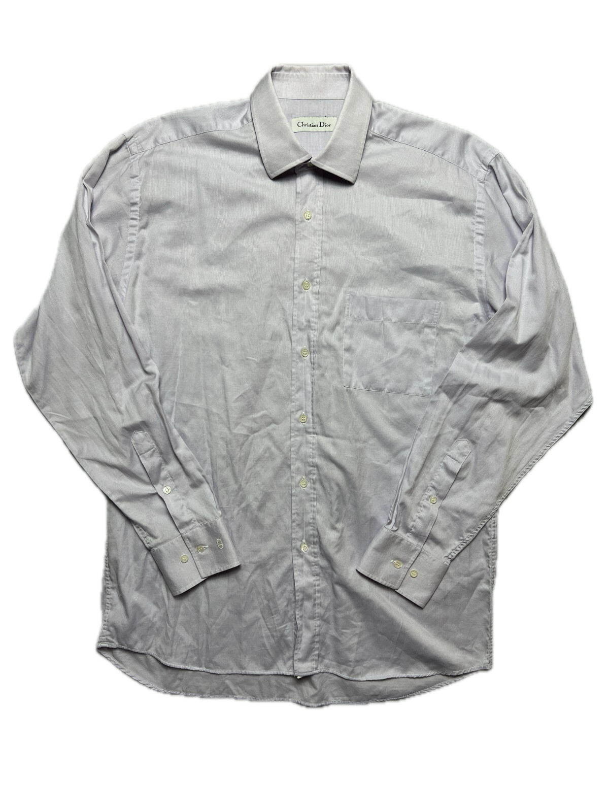Vintage 90s Christian Dior Italy Button Up Shirt Lux 15 1/2
