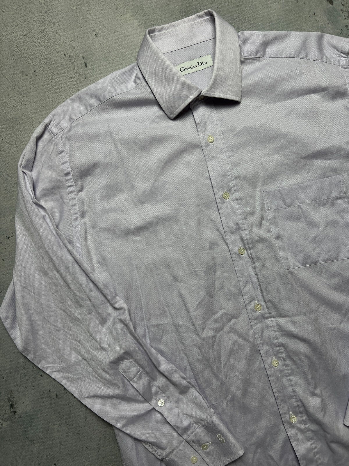 Vintage 90s Christian Dior Italy Button Up Shirt Lux 15 1/2