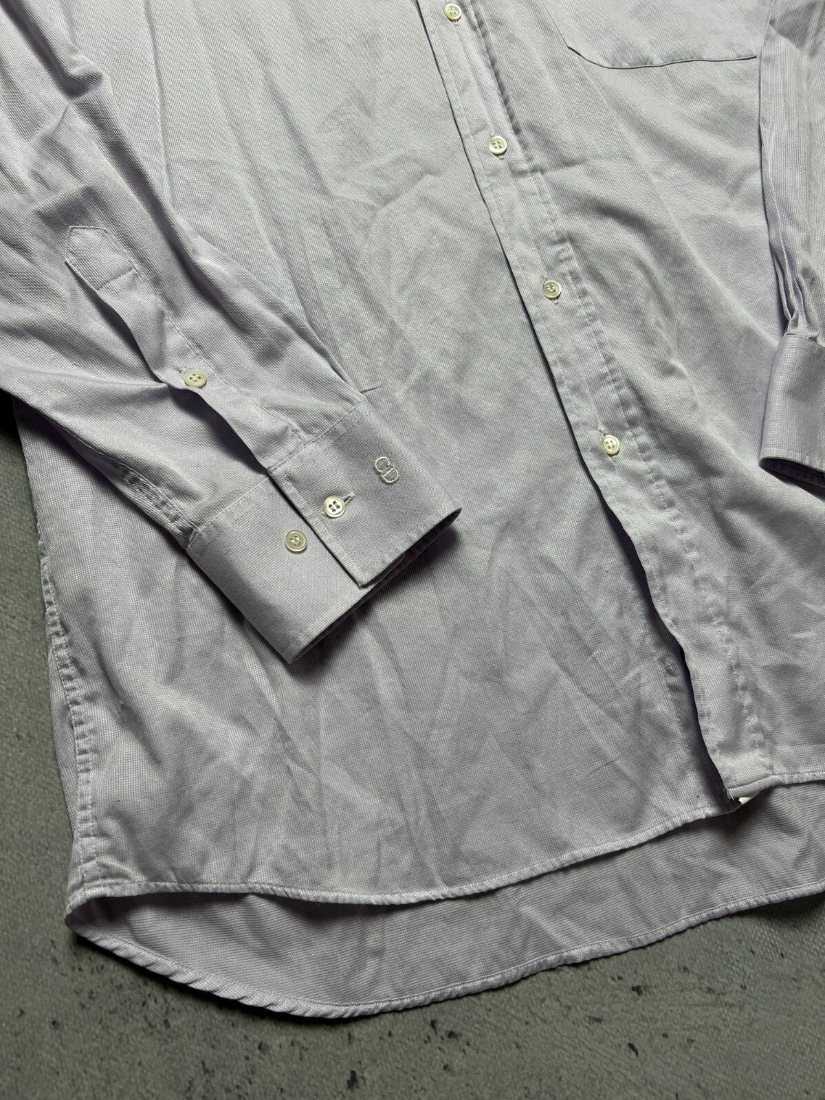 Vintage 90s Christian Dior Italy Button Up Shirt Lux 15 1/2