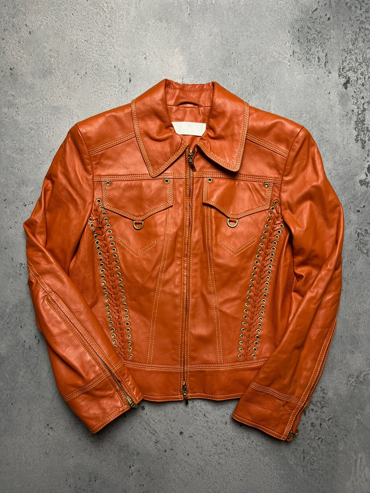 Walter Leder Gruppe Lammnappa Leather Western Biker Jacket