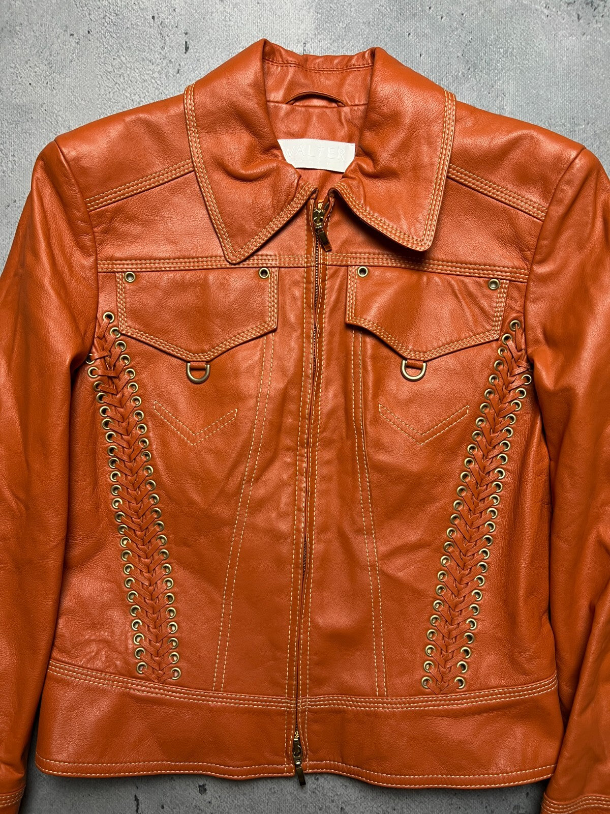 Walter Leder Gruppe Lammnappa Leather Western Biker Jacket