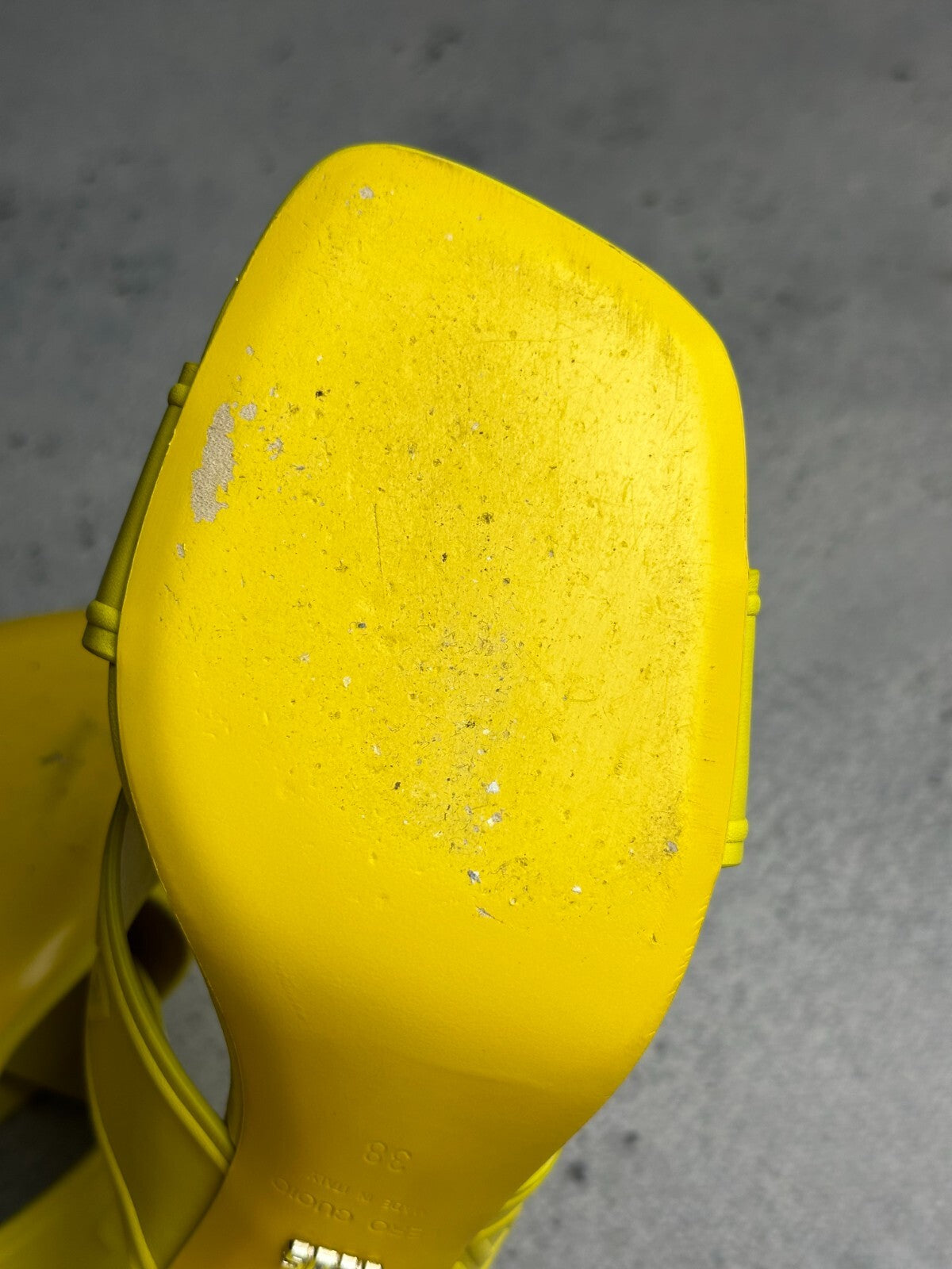 GCDS Leather Yellow Heels Sandals Luxury