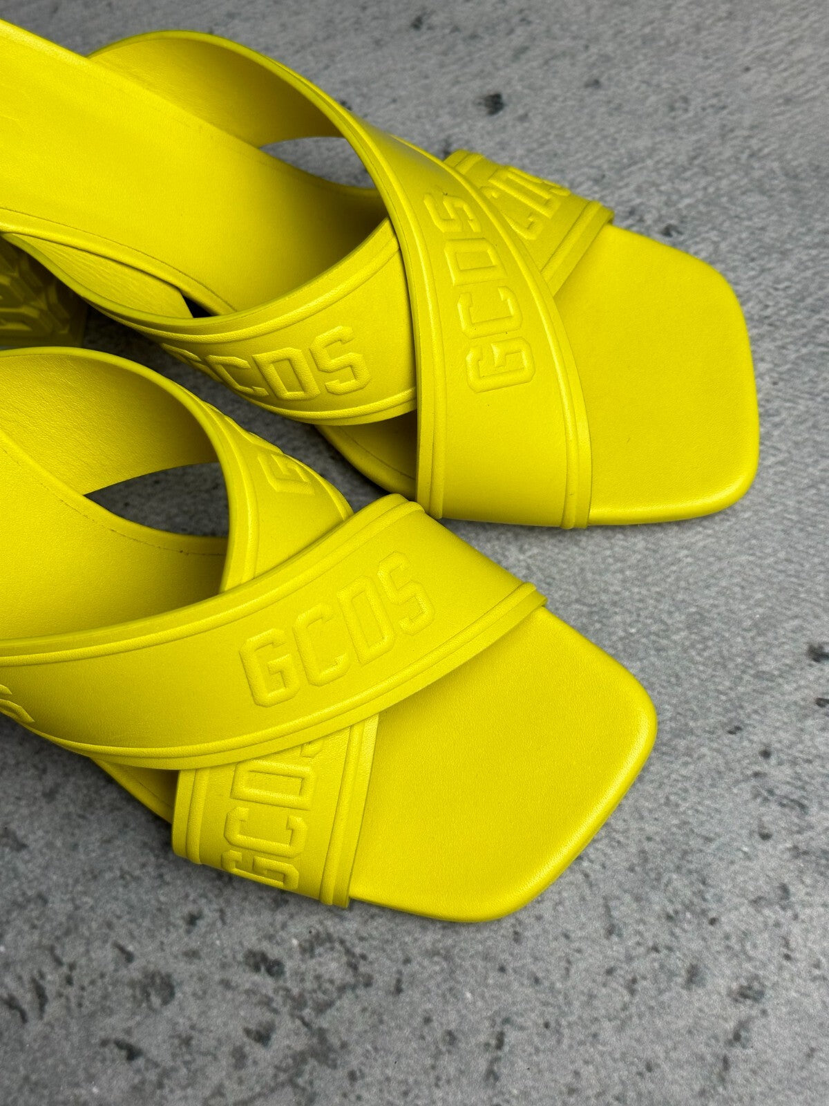 GCDS Leather Yellow Heels Sandals Luxury