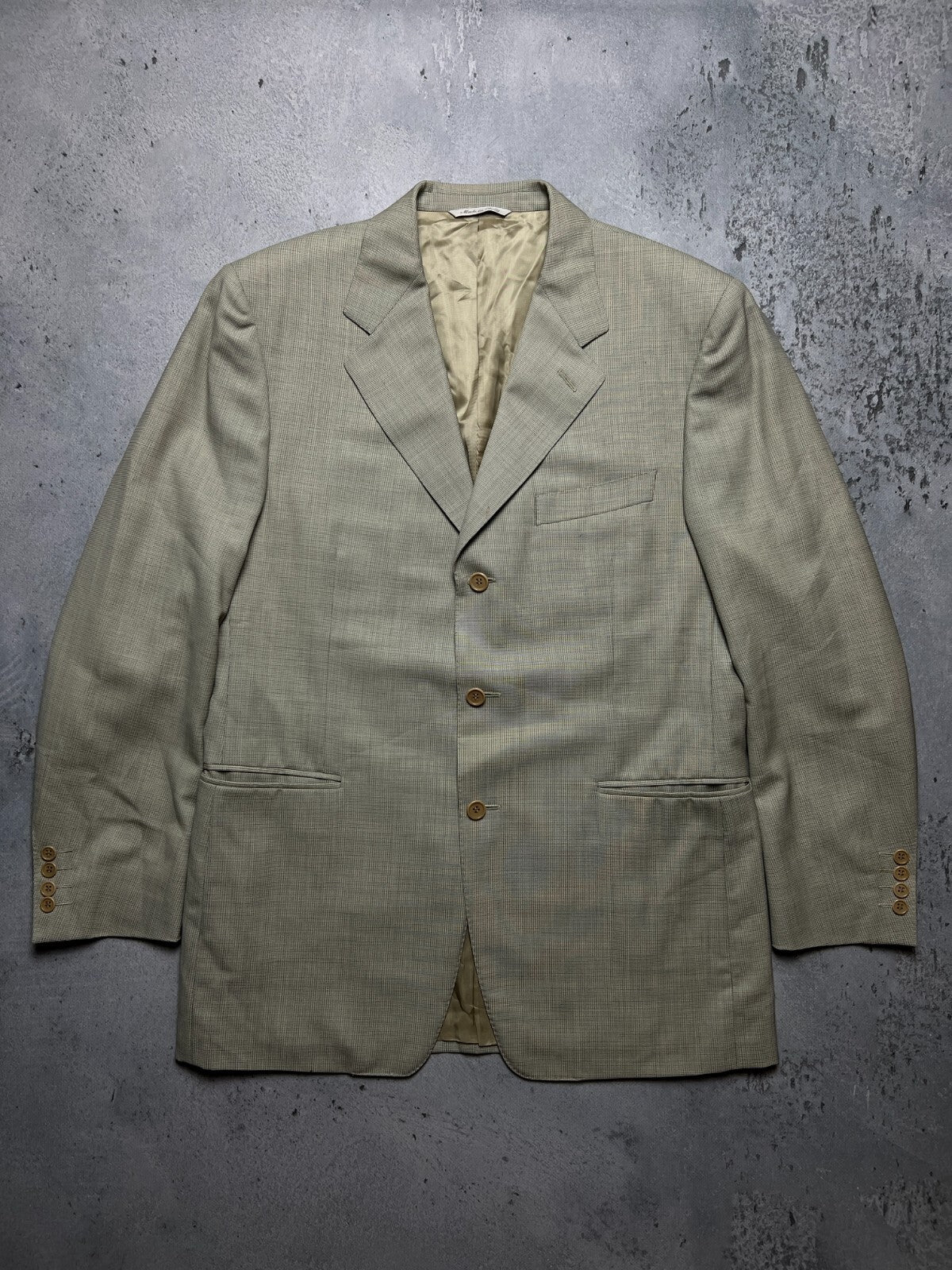 Canali Italy Beige Wool Classic Blazer Jacket
