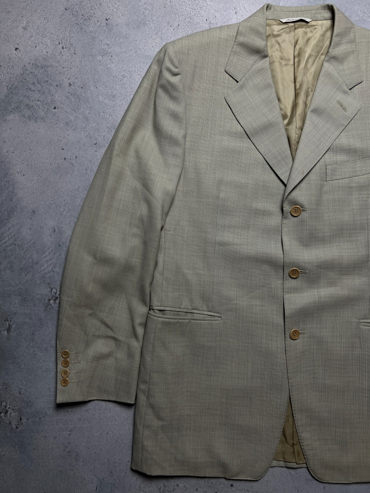 Canali Italy Beige Wool Classic Blazer Jacket