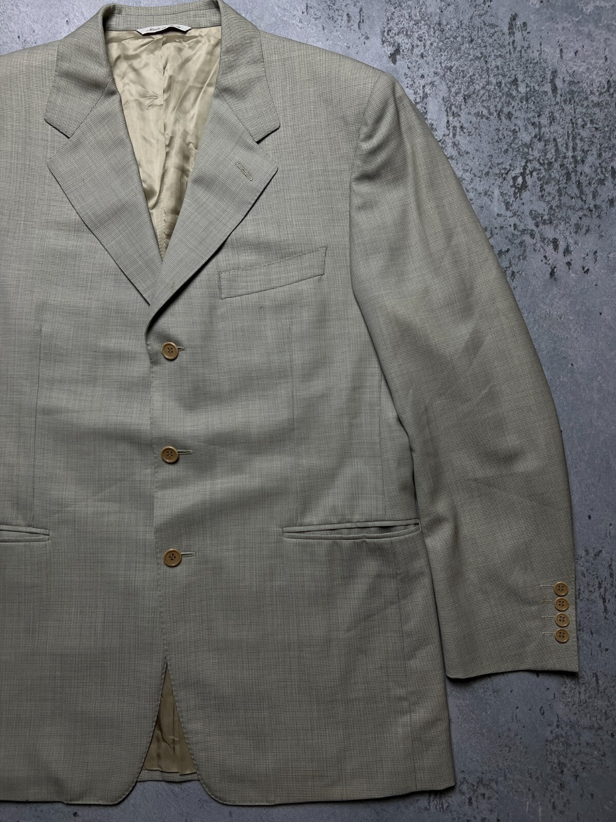 Canali Italy Beige Wool Classic Blazer Jacket