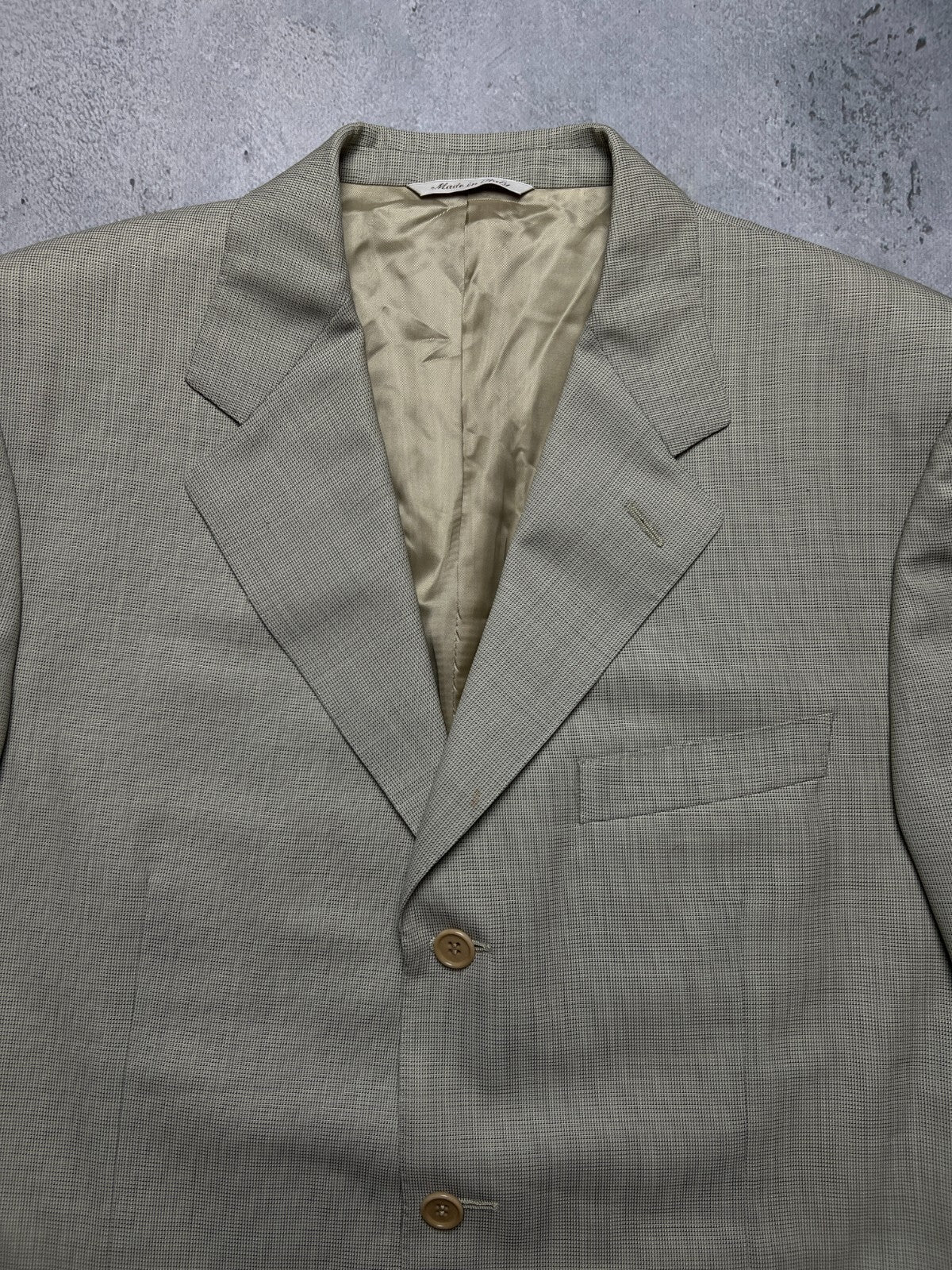 Canali Italy Beige Wool Classic Blazer Jacket