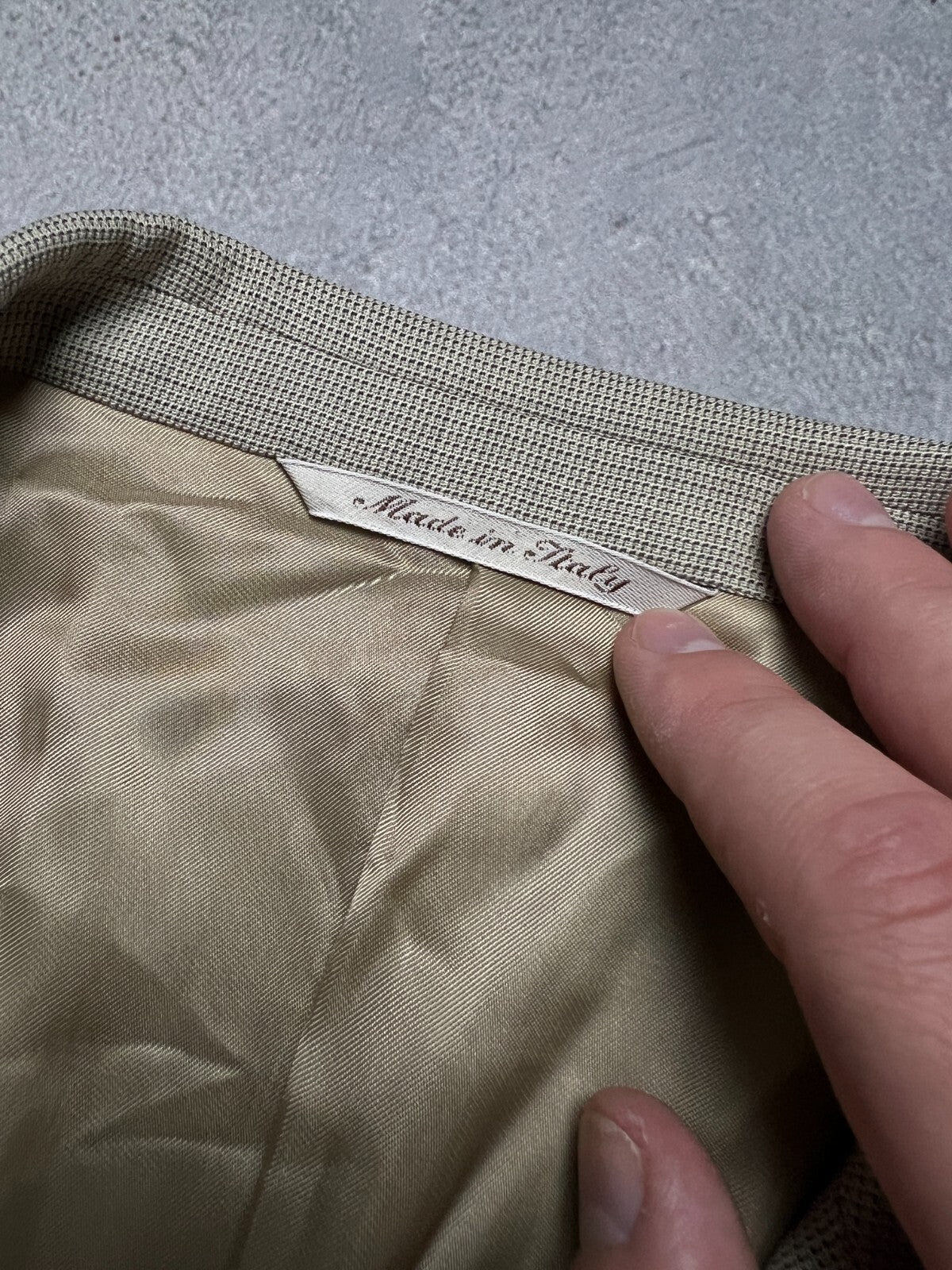 Canali Italy Beige Wool Classic Blazer Jacket