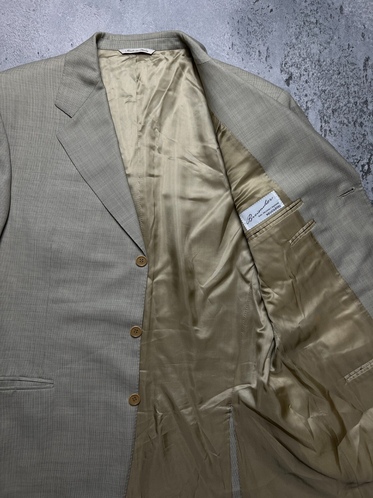Canali Italy Beige Wool Classic Blazer Jacket