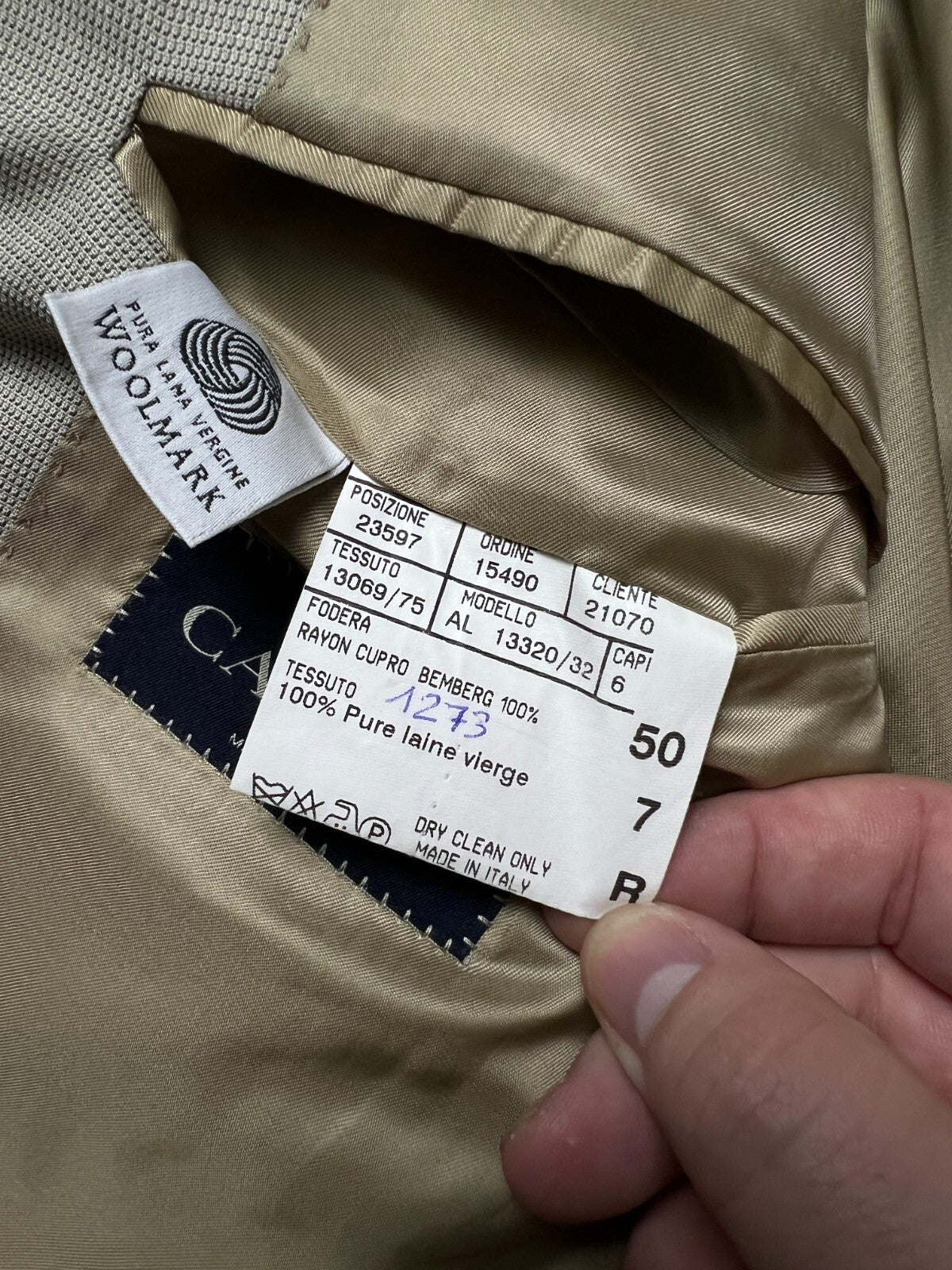 Canali Italy Beige Wool Classic Blazer Jacket