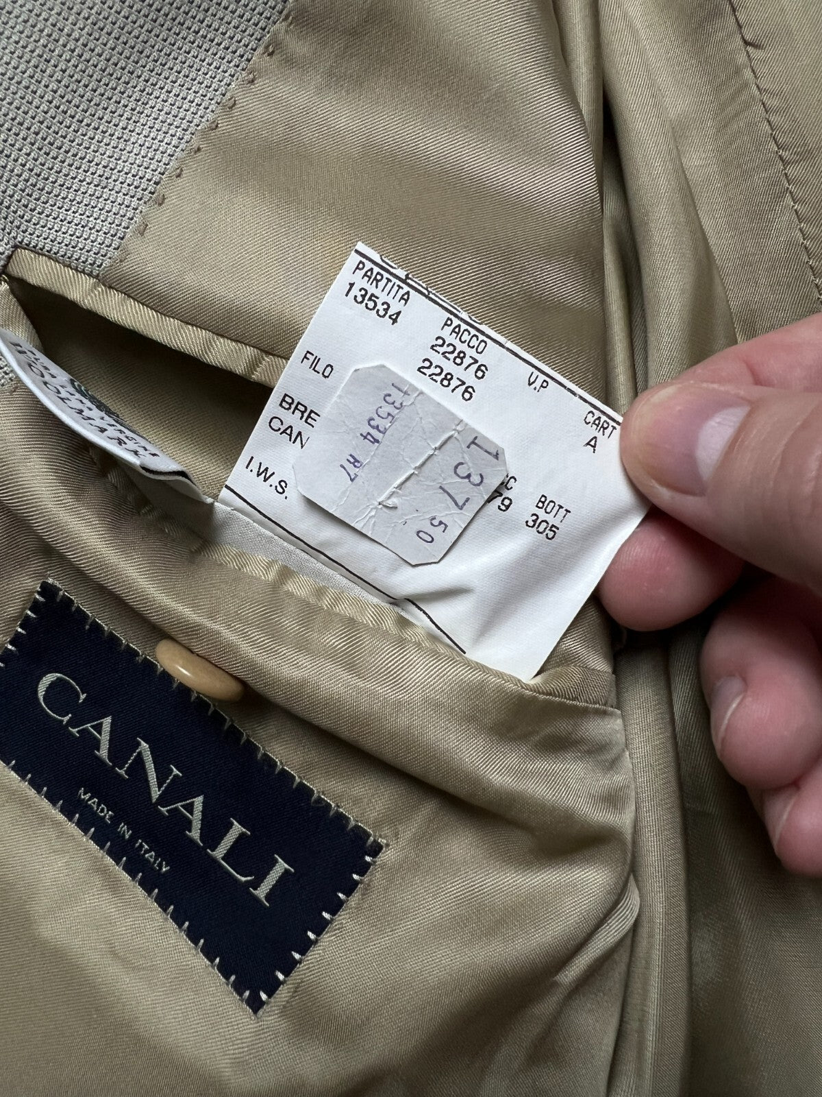 Canali Italy Beige Wool Classic Blazer Jacket