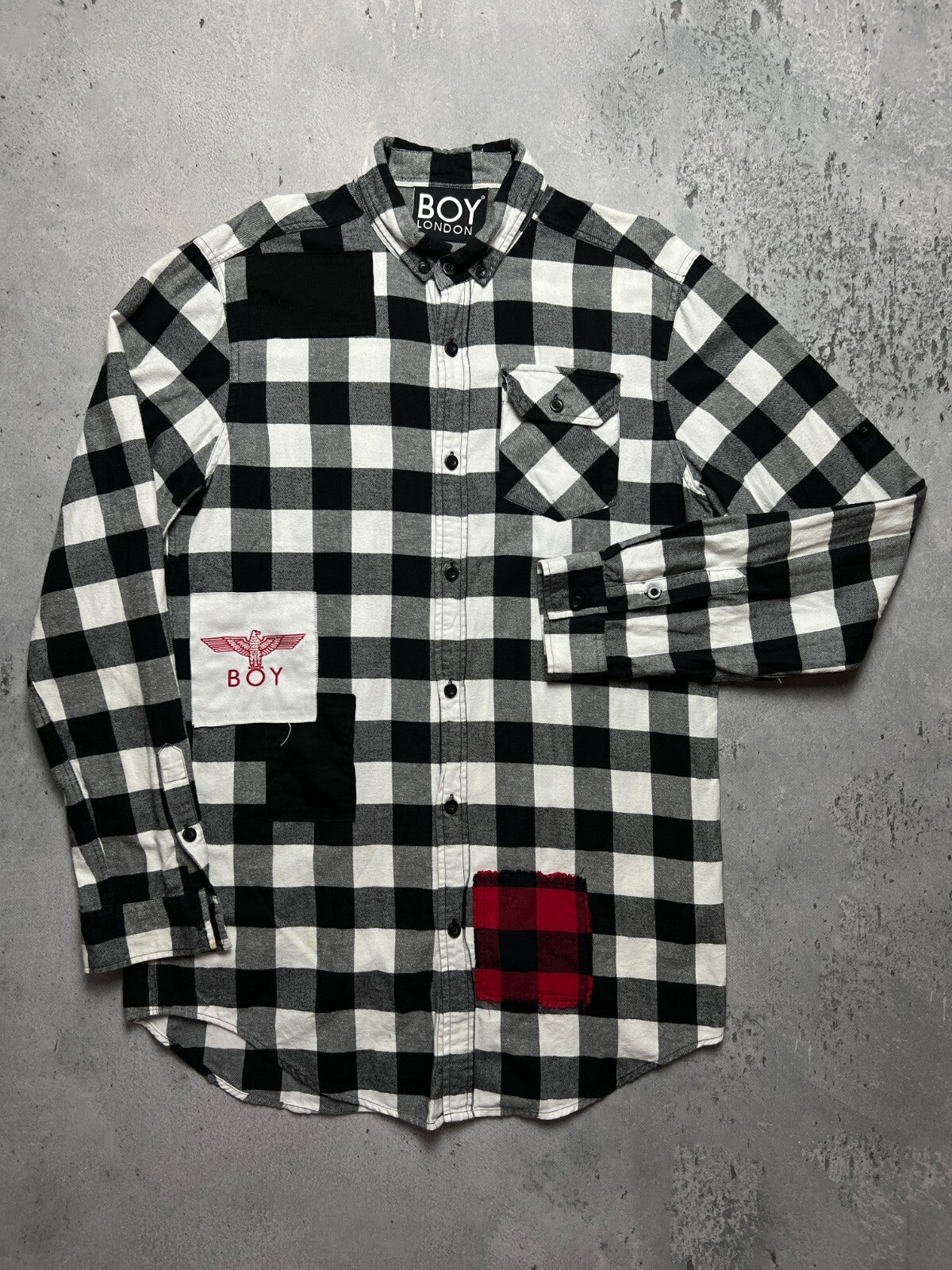 Boy London Big Logo Embroidery 1976 Checked Flannel USA y2k