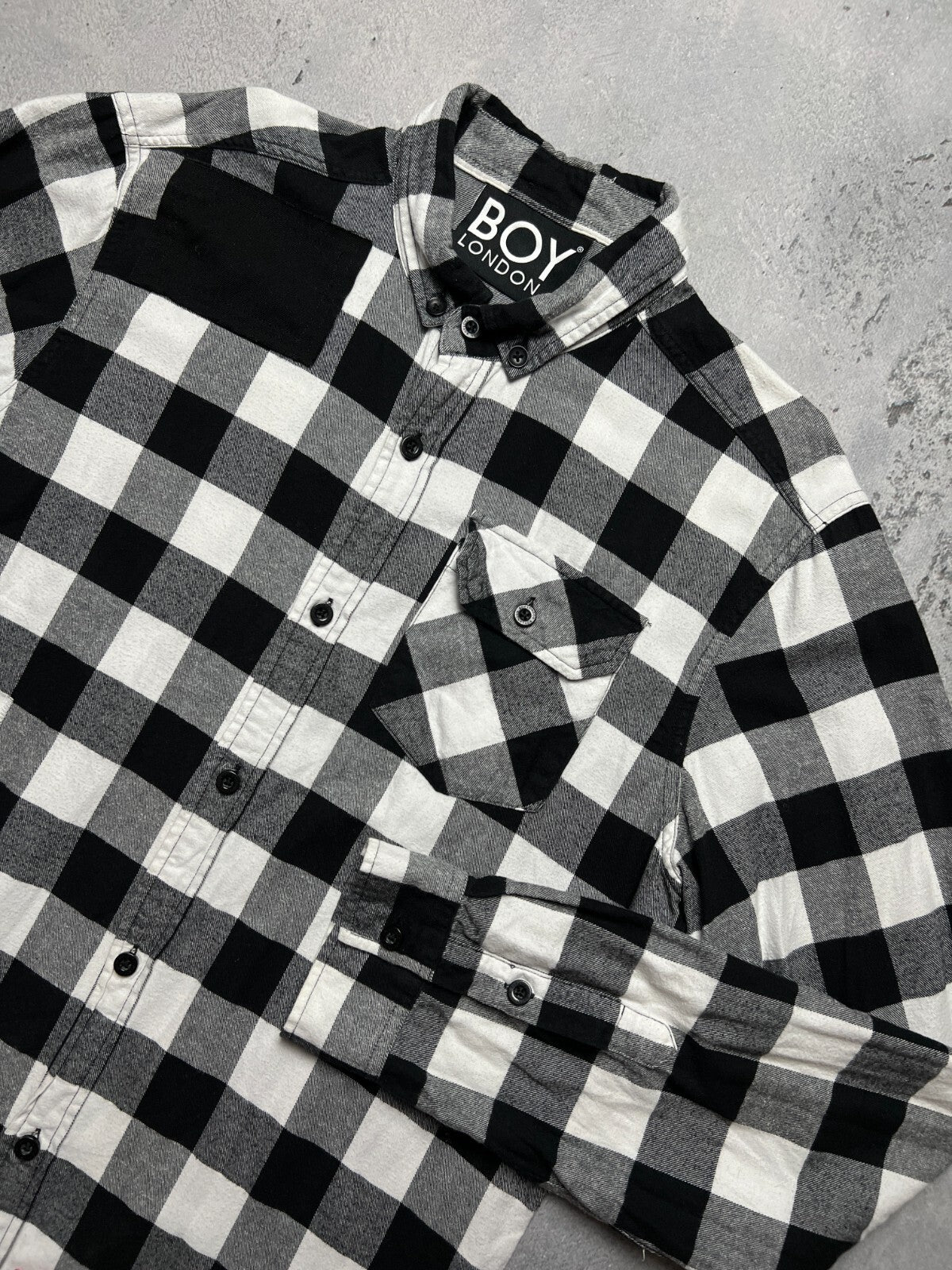 Boy London Big Logo Embroidery 1976 Checked Flannel USA y2k