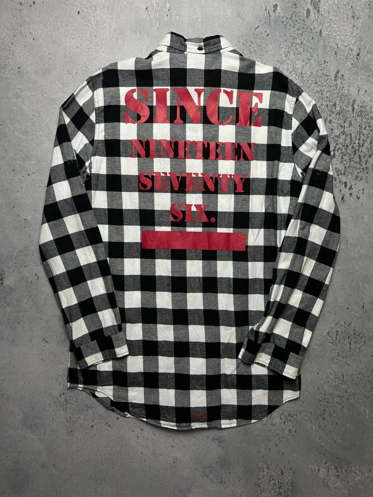 Boy London Big Logo Embroidery 1976 Checked Flannel USA y2k