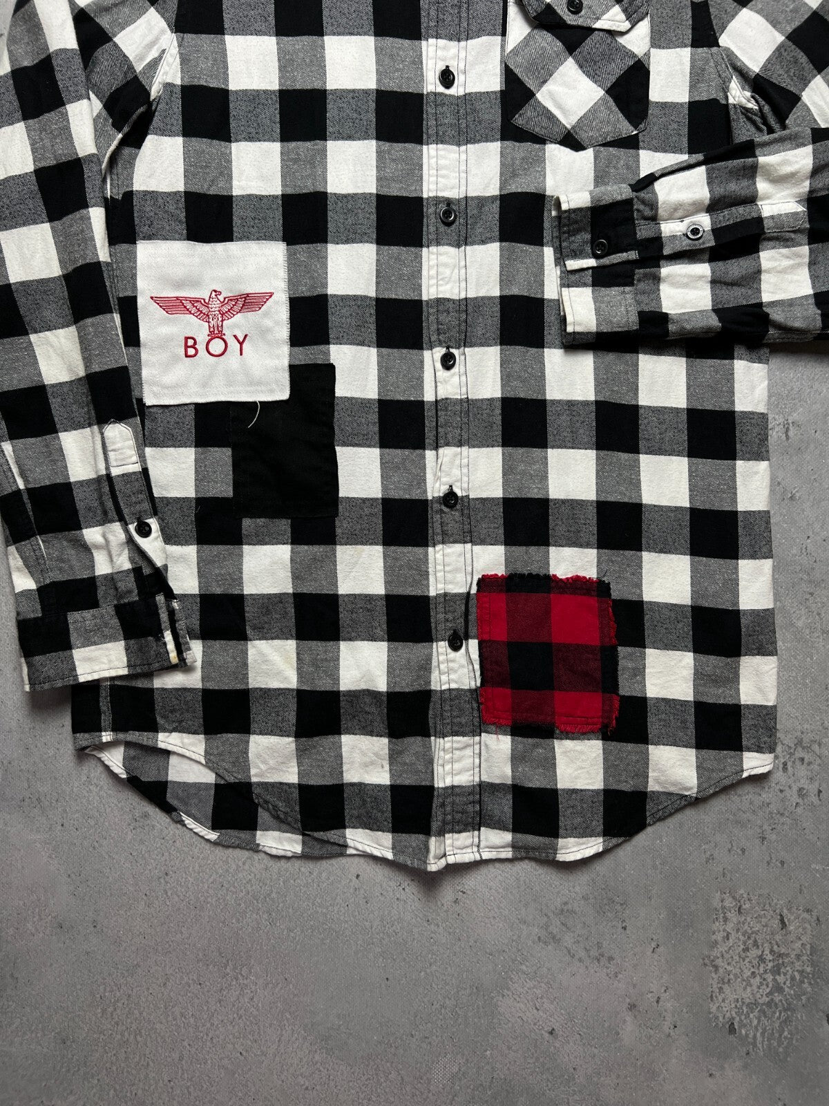 Boy London Big Logo Embroidery 1976 Checked Flannel USA y2k