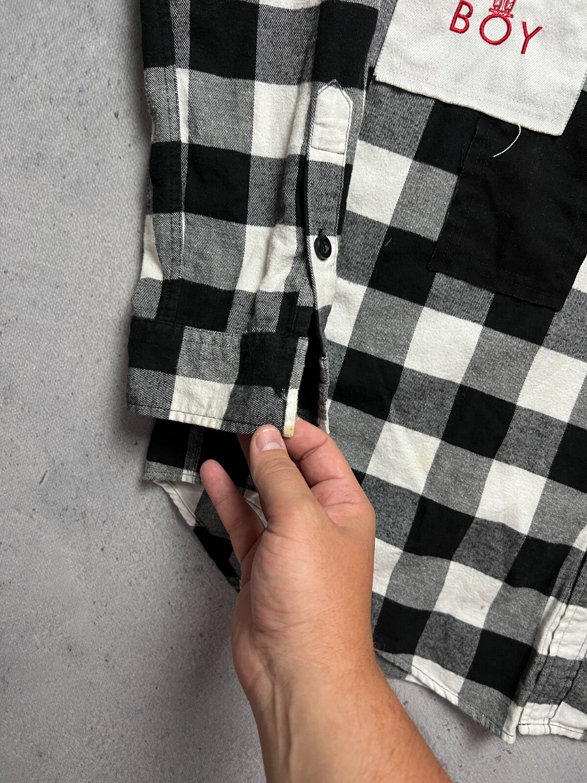 Boy London Big Logo Embroidery 1976 Checked Flannel USA y2k